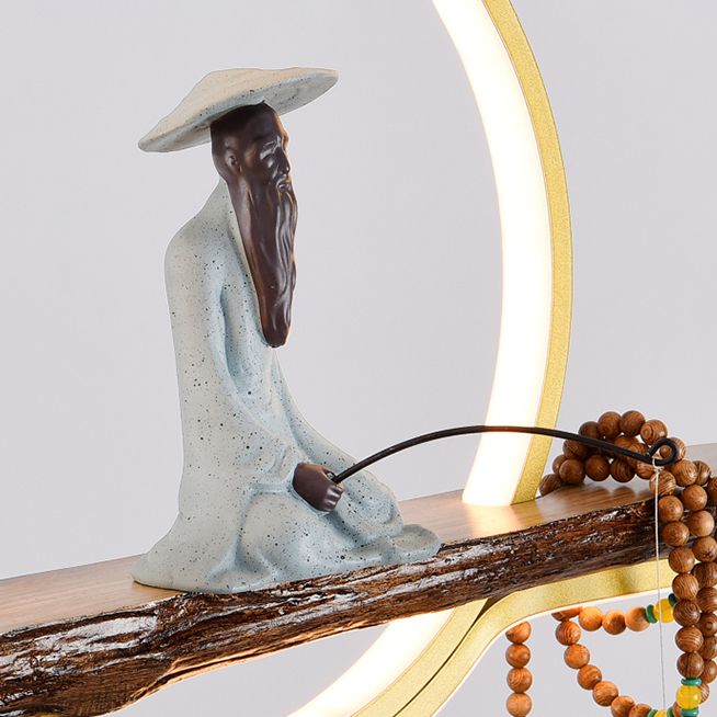 Modern LED Island Lighting Linear Resin Chandelier Light Fixture for Tea Room