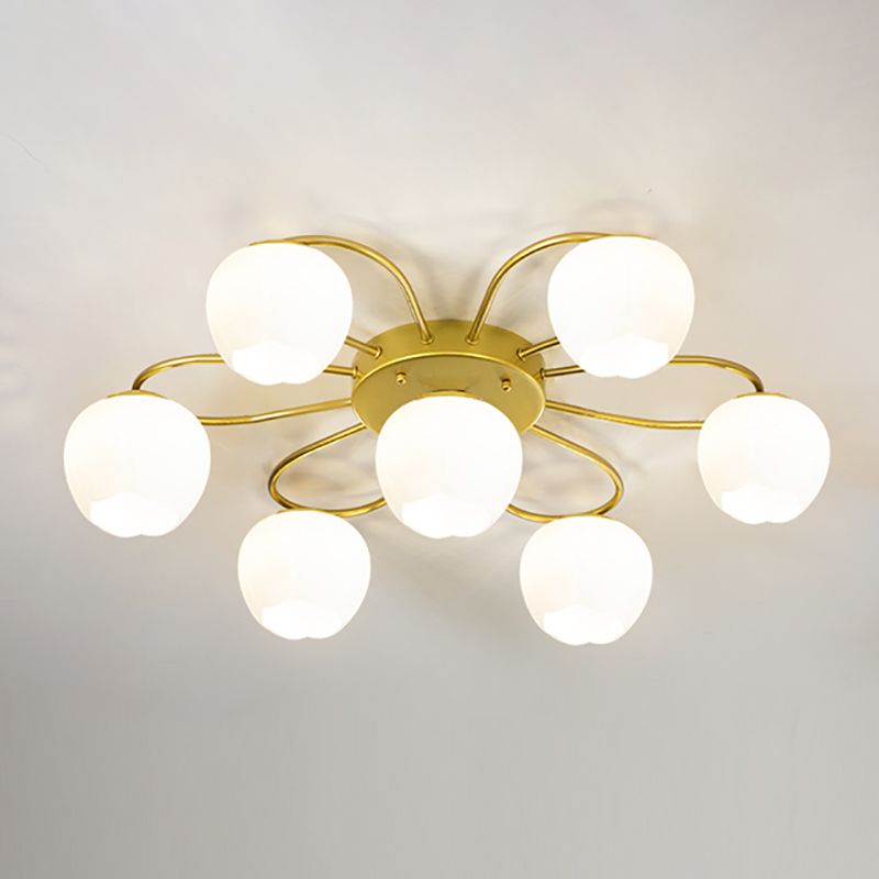 Simplicidad Semi Flush Montaje Iluminación Vidromas Lámpara de techo de la sala de estar