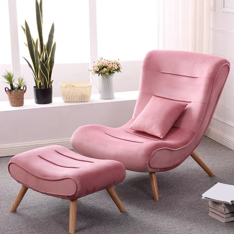 Modern Cushions Rocker Chair Solid Wood Frame Spindle Rocker Chair with Ottoman