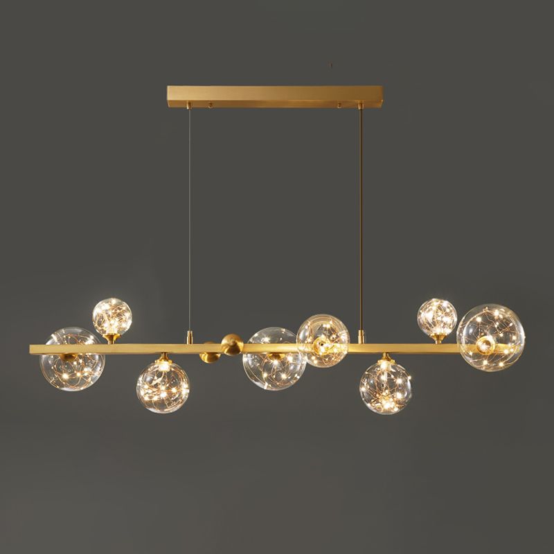 Contemporary Sphere Pendant Lights Glass Island Chandelier for Dining Room