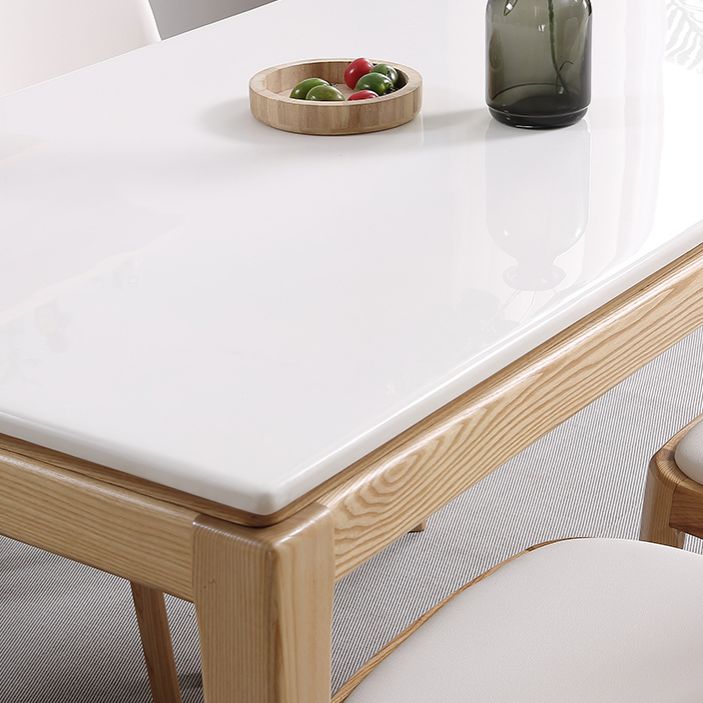 Table à manger rectangulaire du milieu du siècle, table en marbre avec base à 4 pieds pour la maison
