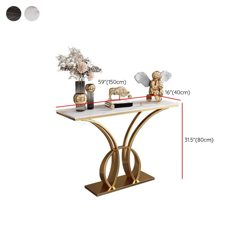 Modern 31.5" Tall Console Table Abstract Base 1-shelf Accent Table
