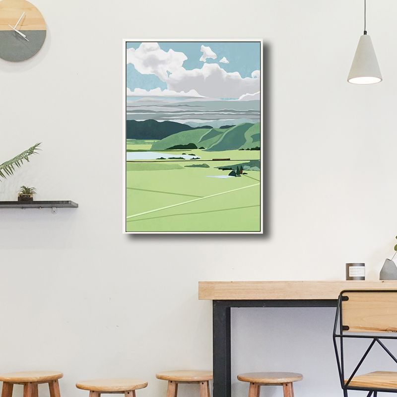 Leinwand, helle Farbe, Wanddekoration, Landschaftsmalerei im rustikalen Stil, verschiedene Größenoptionen