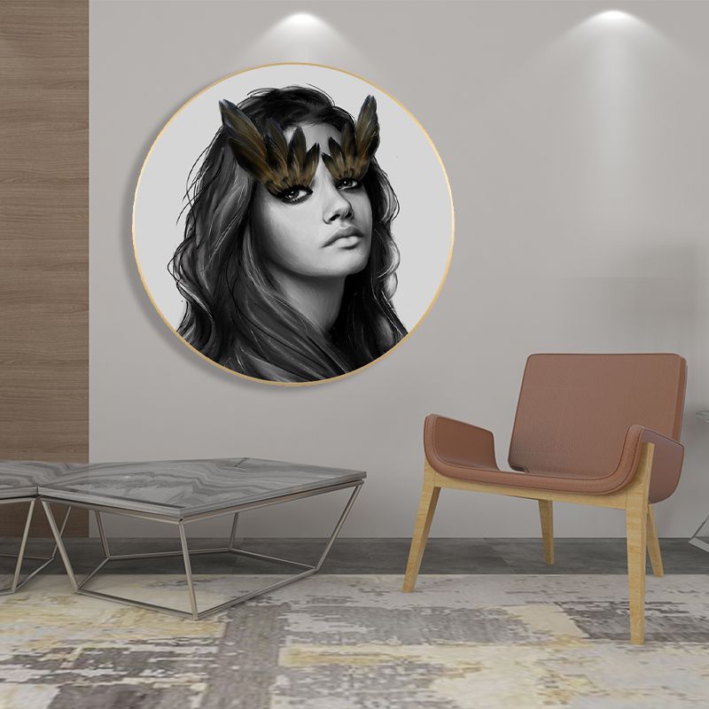 Photography Modern Canvas Art Chic Girl in Light Color, Multiple Sizes Available