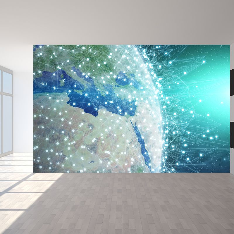 Abstract Pattern Wall Mural Dark Color Contemporary Wall Covering for Living Room