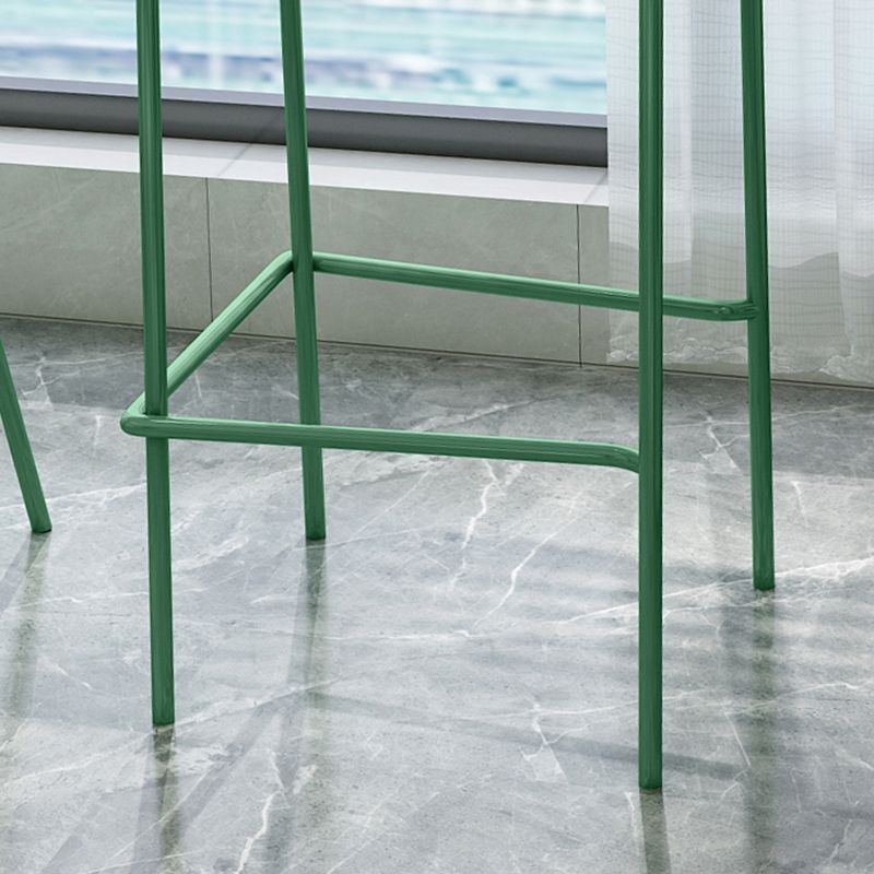 Modern Outdoor Counter Stool Rectangle Iron Footrest Counter Bar Stool