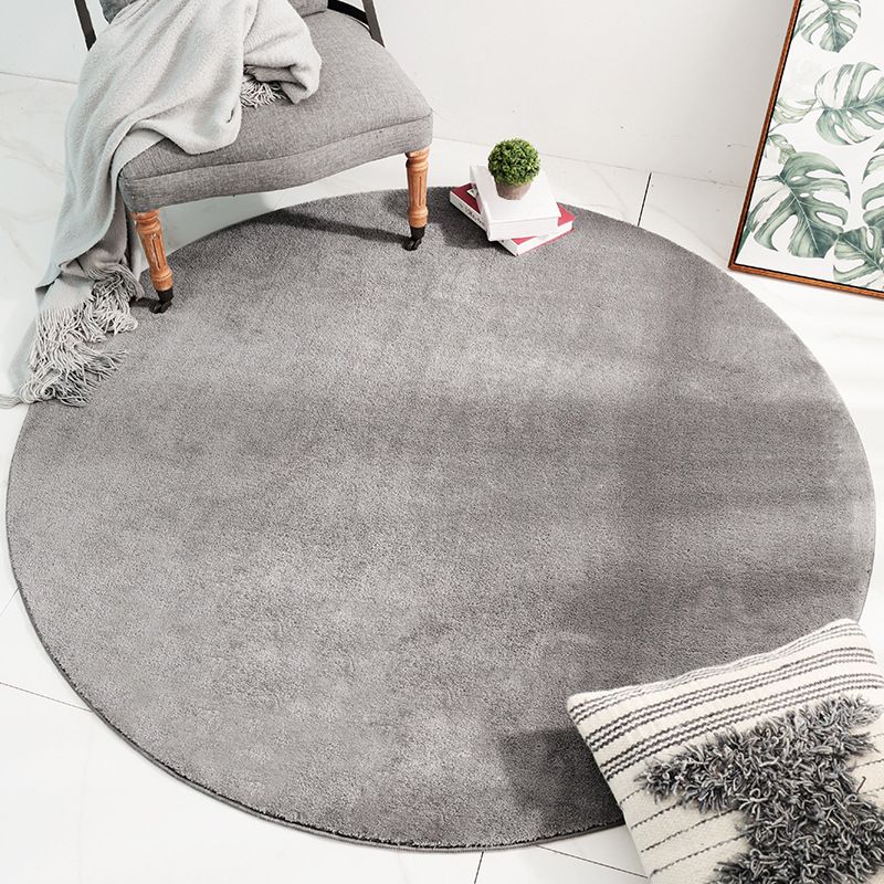 Round Palm Leaves Print Carpet Polyester Modern Indoor Rug Non-Slip Backing Carpet for Living Room