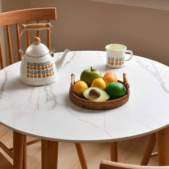 Modern 1/2/3/5 Pieces Dining Set Round Stone Dining Table for Dining Room
