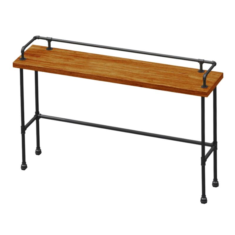 Industrial Style Solid Wood Pub Dining Set 1/2/4 Pcs Rectangular Pub Set for Home