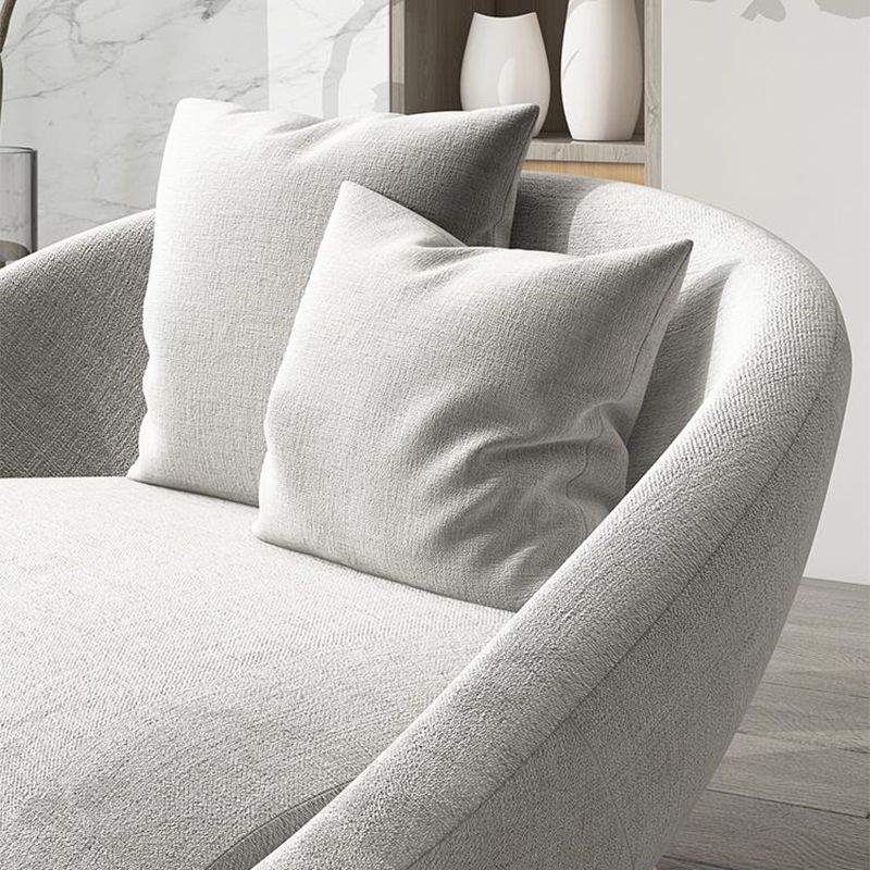 Scandinavian 34.6"Wide Cotton Blend Fixed Back Sloped Arms Papasan Chair with 2 Pillows