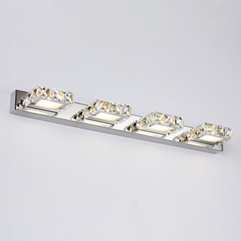 Crystal Geometric Wall Sconce Modern Multi Lights Mirror Wall Mount Light Fixture