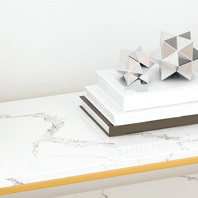 Contemporary Console Accent Table Antique Finish Sofa Console Table in Marble