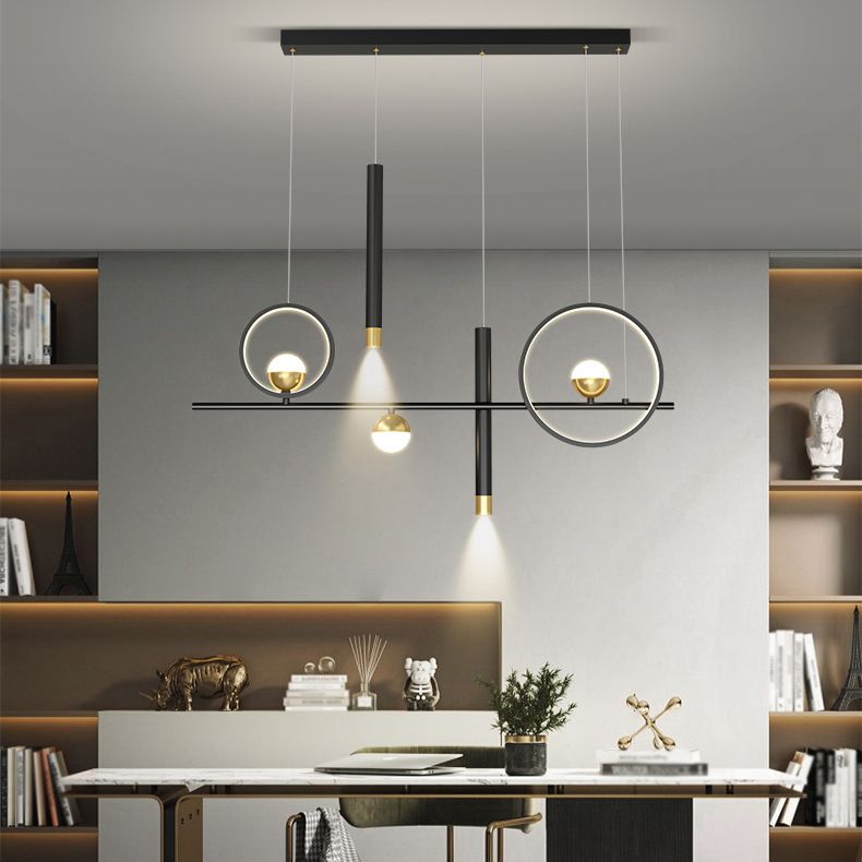 Minimalism Contemporary Nordic Style LED Hanging Island Pendant Light for Dining Room