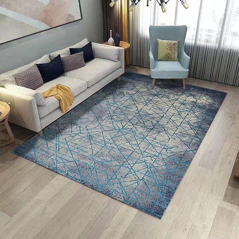 Antique Geometry Print Carpet Polyester Area Rug Stain Resistant Indoor Carpet for Living Room