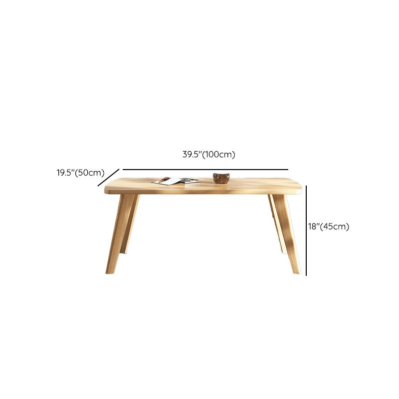 Wooden Rectangle Contemporary Coffee Table 4 Legs Single Coffee Table