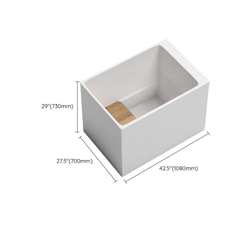 Modern Corner White Acrylic Bathtub Rectangle with Drain Bath Tub