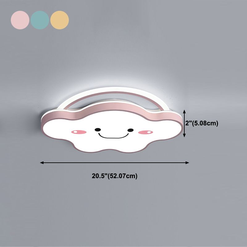 1 Light Cloud Ceiling Light Modern Macaron Style Metal Ceiling Lighting for Living Room