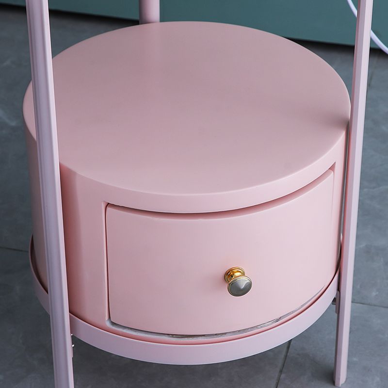 Côté de lecture de sol en métal moderne Cône 1-Light Light avec tiroir pour le salon