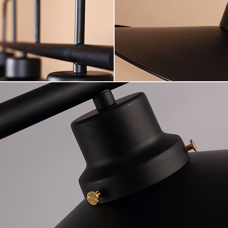 Posteo colgante de tono de platillo de platillo de hierro forjado de estilo industrial de estilo industrial de 3 luces para el bar de restaurantes