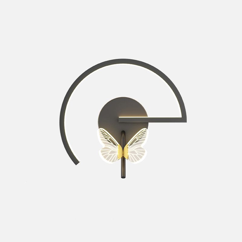 Accesorio de iluminación de pared acrílico mariposa LED minimalista Splecha de pared geométrica negra
