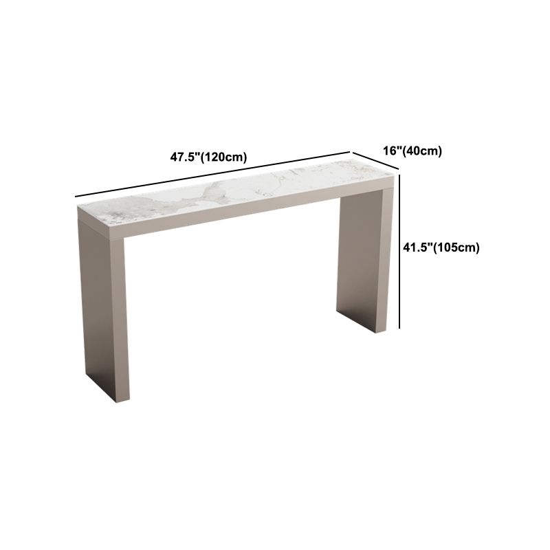 Modern 1/2/3 Pieces Bar Table Set Rectangle Stone Counter Table with Stools for Balcony