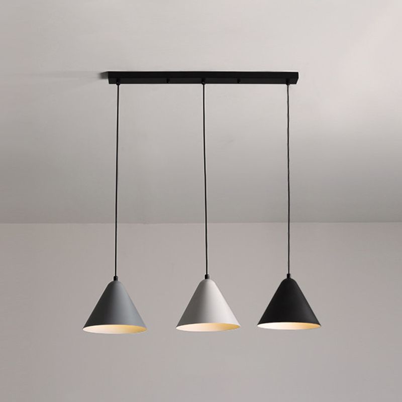 Moderne creatieve kegel hanger licht smeedijzeren macaron hangende lamp voor eetkamer