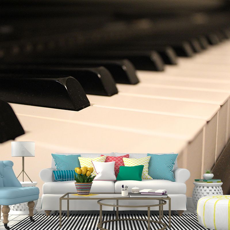 Piano Music Key Horizontal Photography Piano Mural Decorative Eco-friendly for Home Decor