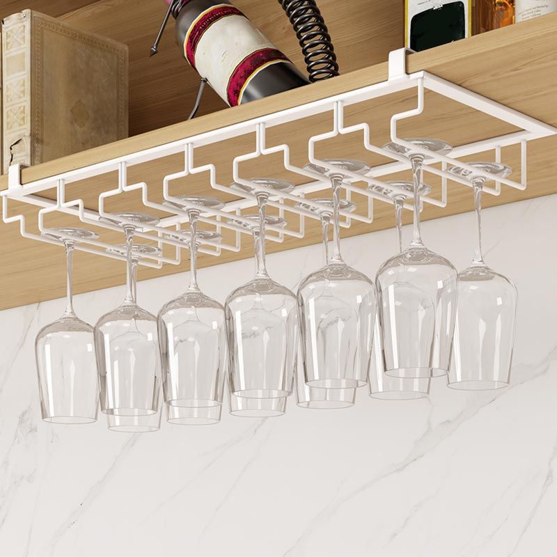 Modern Hanging Wine Glass Rack Metal Glass & Stemware Holder under Cabinet