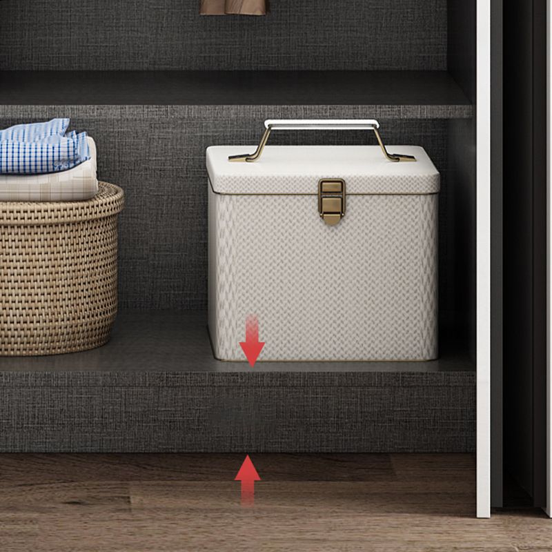 High Gloss White Modern Wardrobe Engineered Wood Storage Cabinet for Home