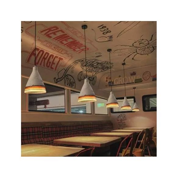 Dunkelblau/hellblau/orange Conic Anhänger hell antike Stilzement 1 Kopf Restaurant Hängende Lichtstoffe