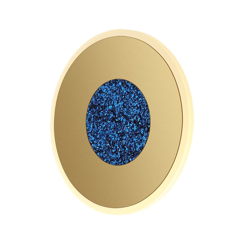 Blue and Bras Disk LED Wall Sconce Lighting Modernist 8"/11" Dia Wall Mount Lamp with Acrylic Shade