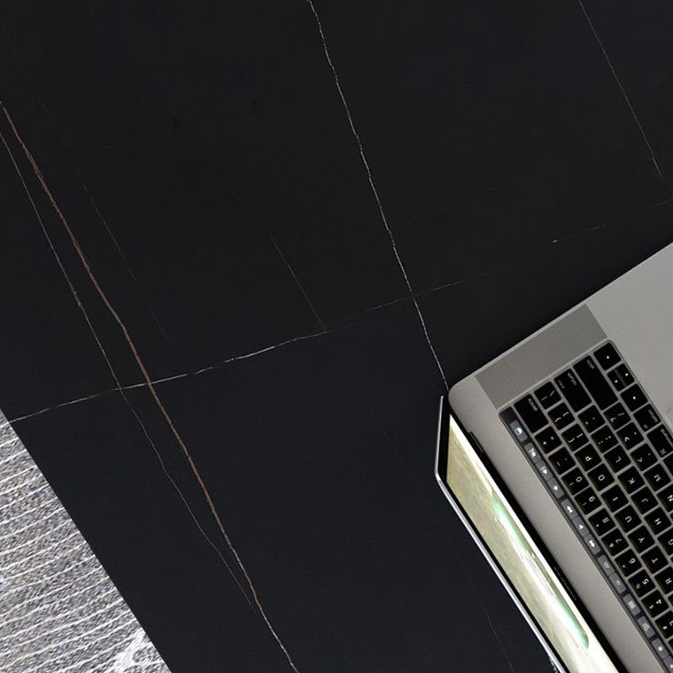 Black Office Desk Contemporary Style Writing Desk for Office and Home