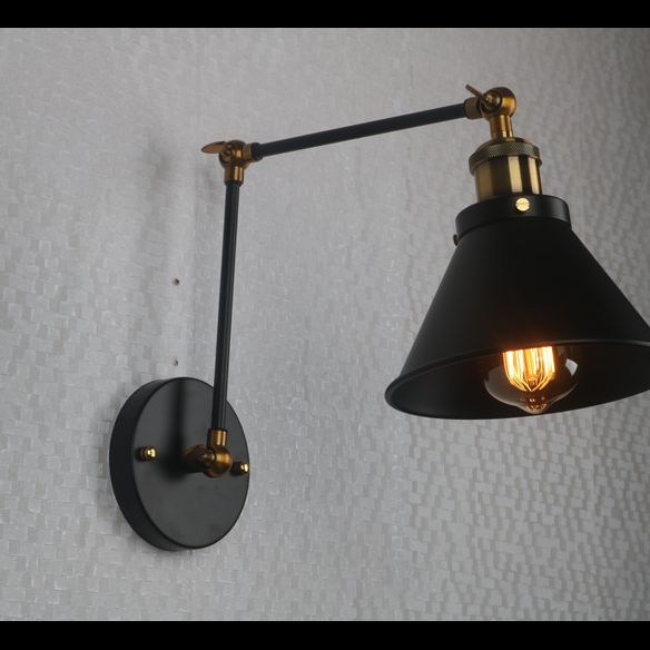 1-Light Cone Gnonce Lightture American Industrial Style Pichées en fer