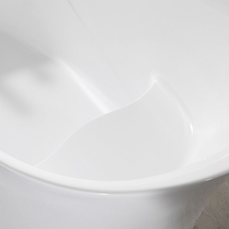 Oval Slipper Soaking Bathtub Modern Acrylic Freestanding Bathtub in White