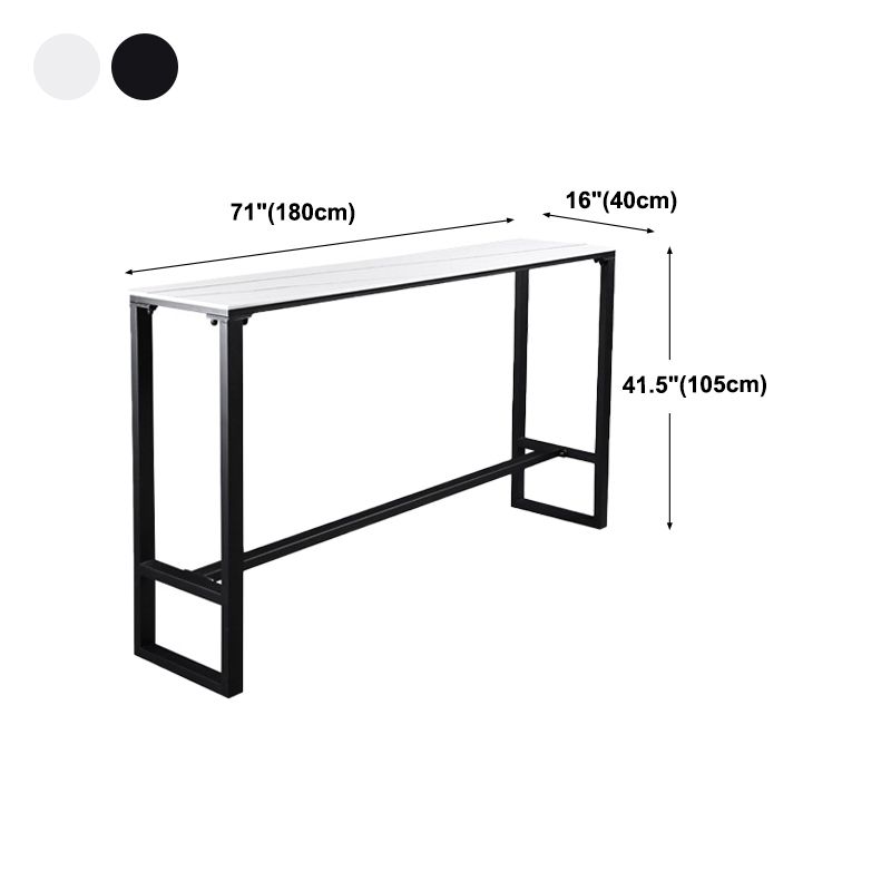 Evento de reposapiés rectángulo moderno y mesa de cóctel Mesa de bar de patio de pizarra negra