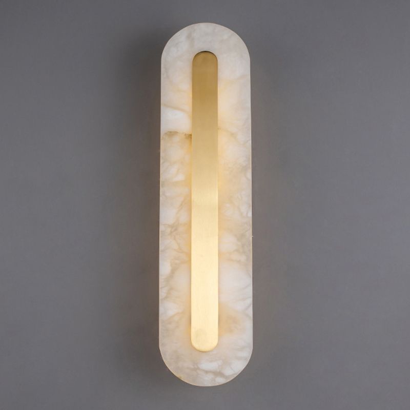 Geometric Post Modern Wall Mount in Gold Brass & Marble Wall Sconce
