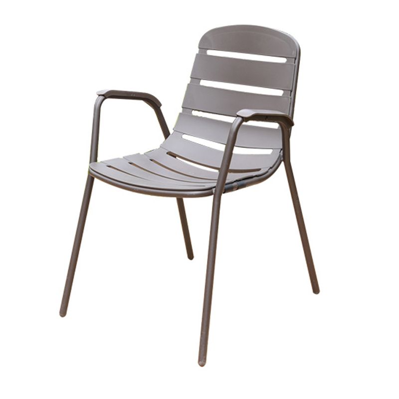 Industrial Metal Dining Armchair Stacking Patio Dining Chair