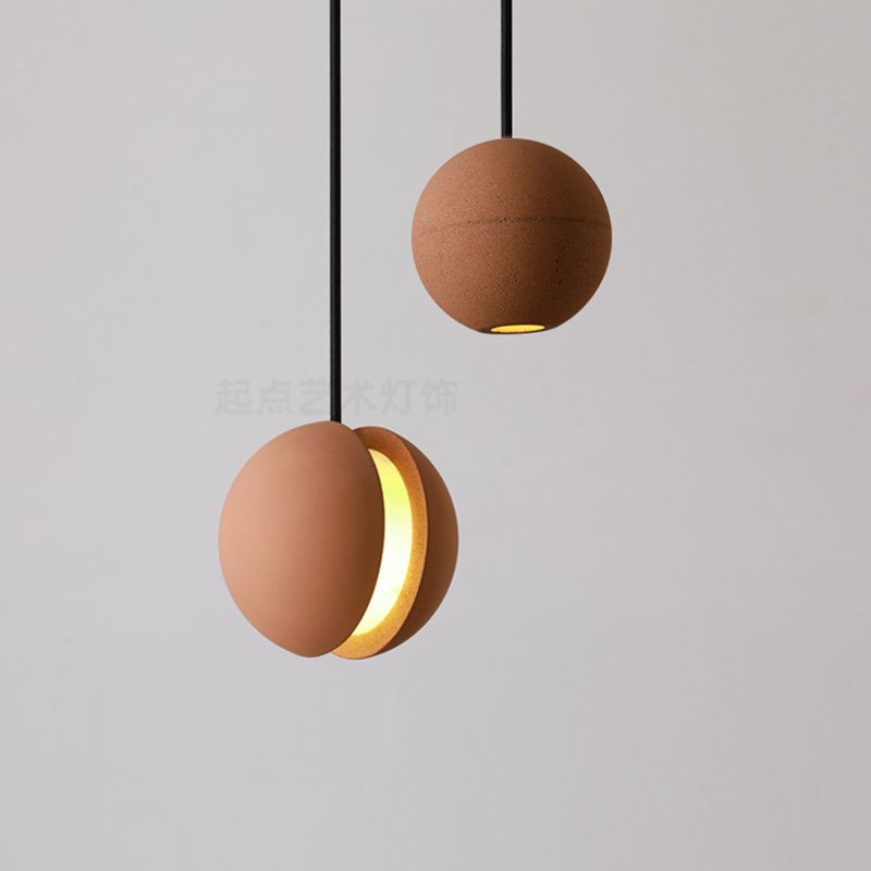 Lampe suspendue en forme de boule de ciment lampe suspendue rousset de style nordique pour chambre à coucher