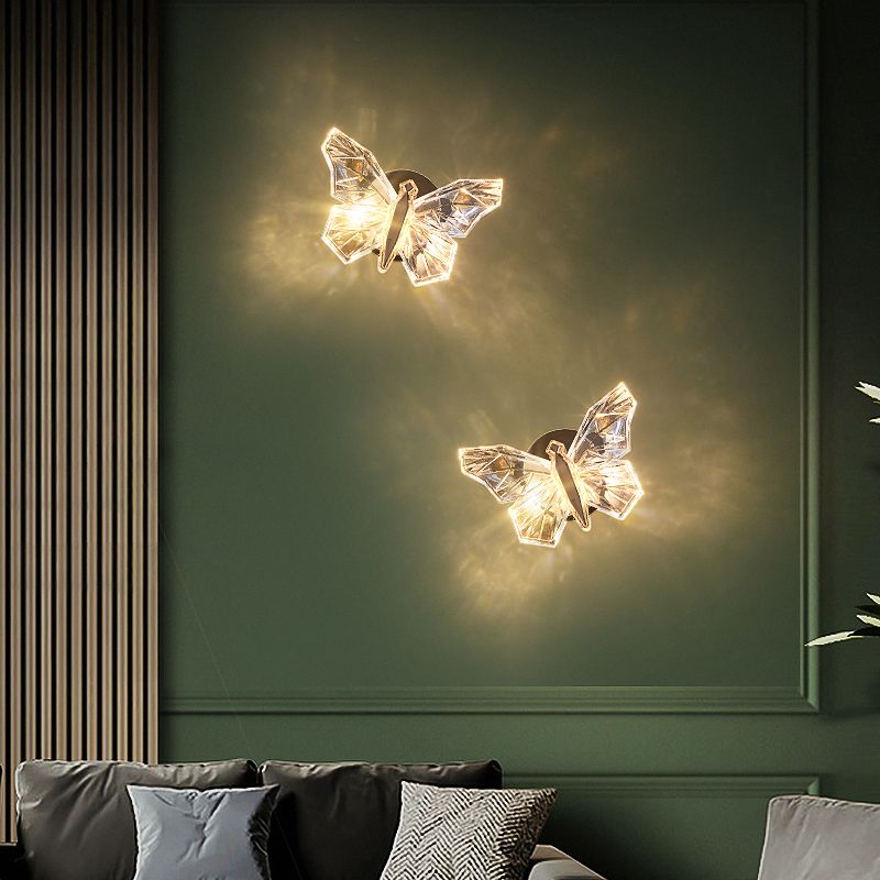 Nordic Style Metal Wall Light Butterfly Shape Wall Lamp for Children's Room