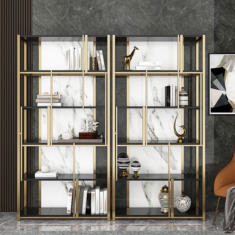 11.81 "W 78.74" H Bookshelf Glam Style Open Back -Bücherregal für das Home Office für Studienzimmer