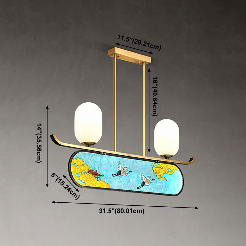 Modern Cylinder Island Lighting Fixtures Glass Island Pendants