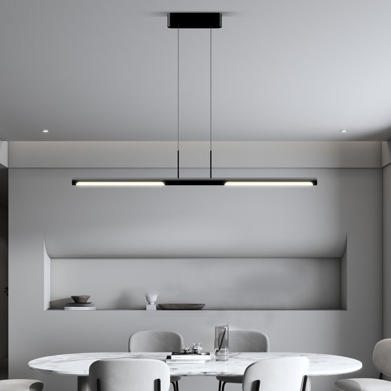 Moderner Stil linearer Anhänger Lichter Metall 2 leichte hängende Leuchten