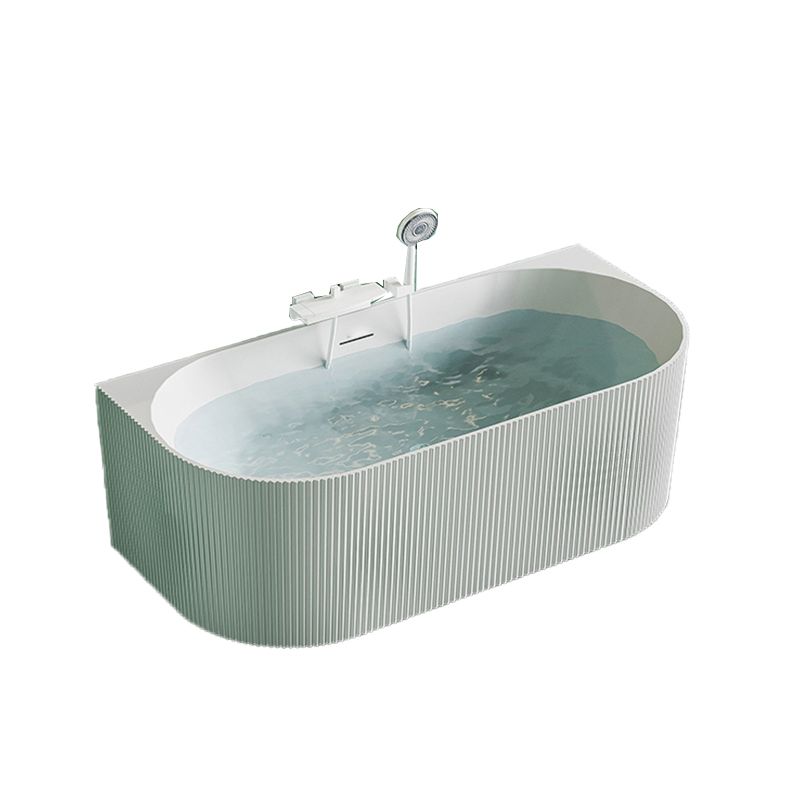 Modern White Acrylic Soaking Bathtub Rectangle Back to Wall Bathtub
