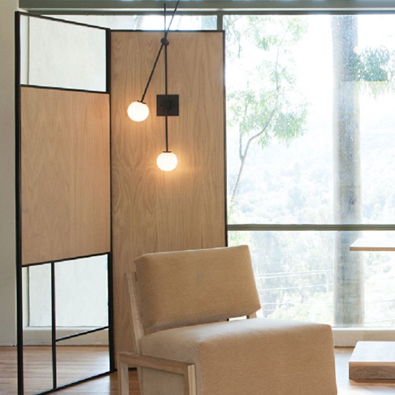 Lampada da parete in stile nordico a 2 luci con latte sfumatura sfumatura Minimalismo Linea lunghe strisce Lampada Posta Sconceo Luci