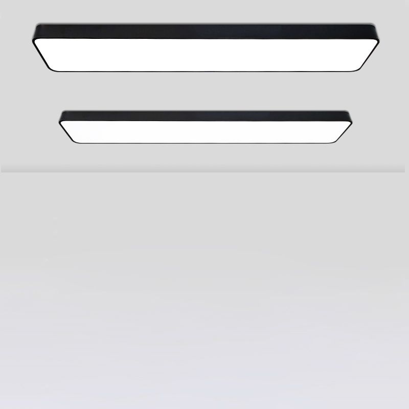 Plafonnier LED rectangulaire contemporain à montage encastré pour bureau