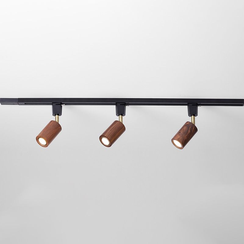 Kits d'éclairage sur rail en rondins nordiques, minimaliste japonais, pour la maison, le salon, Rail de guidage à Angle réglable, petit projecteur monté en Surface