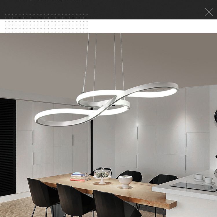 Metal Spiral Hanging Pendant Light Contemporary Style LED Pendant Lighting for Dinning Room