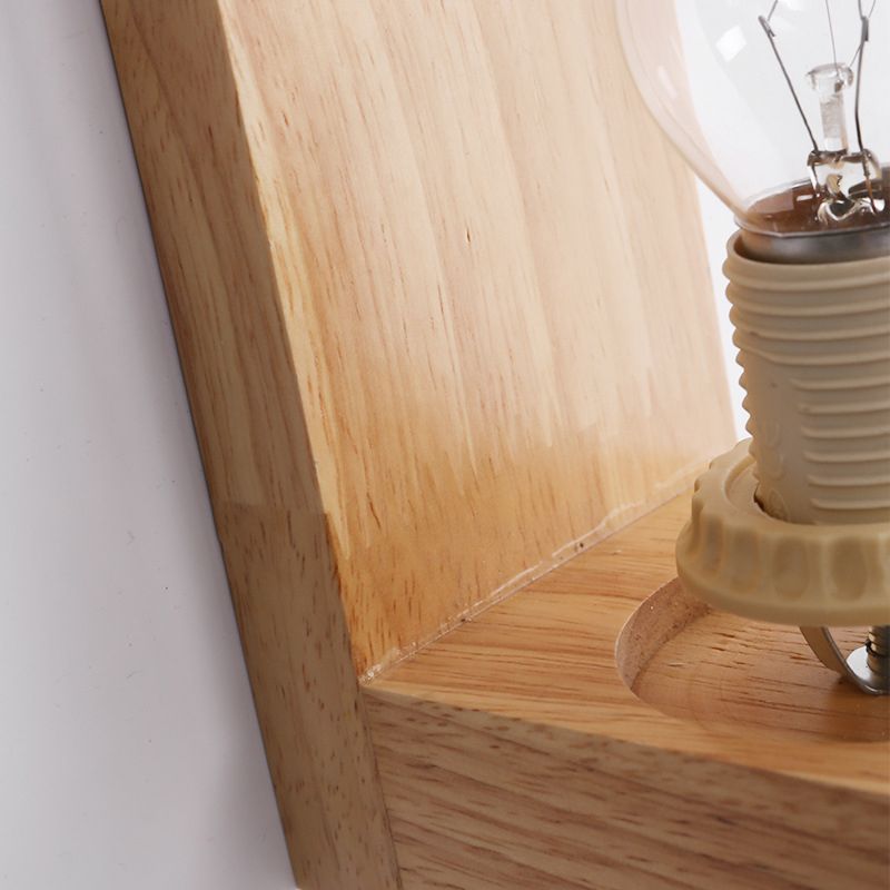 Moderner Stil Rechteck geformtes Wandlampe Holz 1 Lichtwandbeleuchtung Armaturen