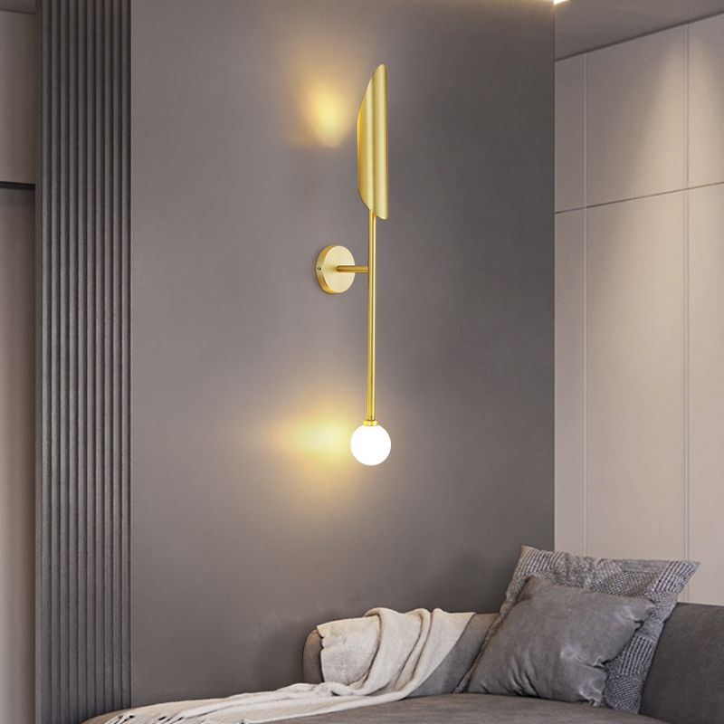 Iluminación de pared sombreada de metal Luz de pared minimalista de luz para sala de estar para sala de estar