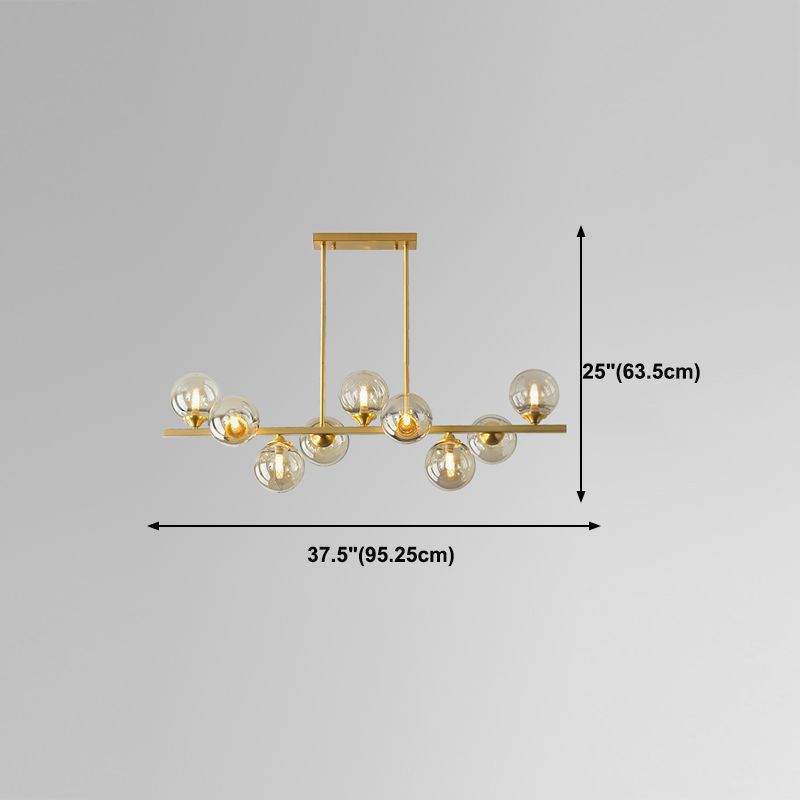 Moderne Stil Kugelform Island Lichter Glass Island Anhänger in Gold